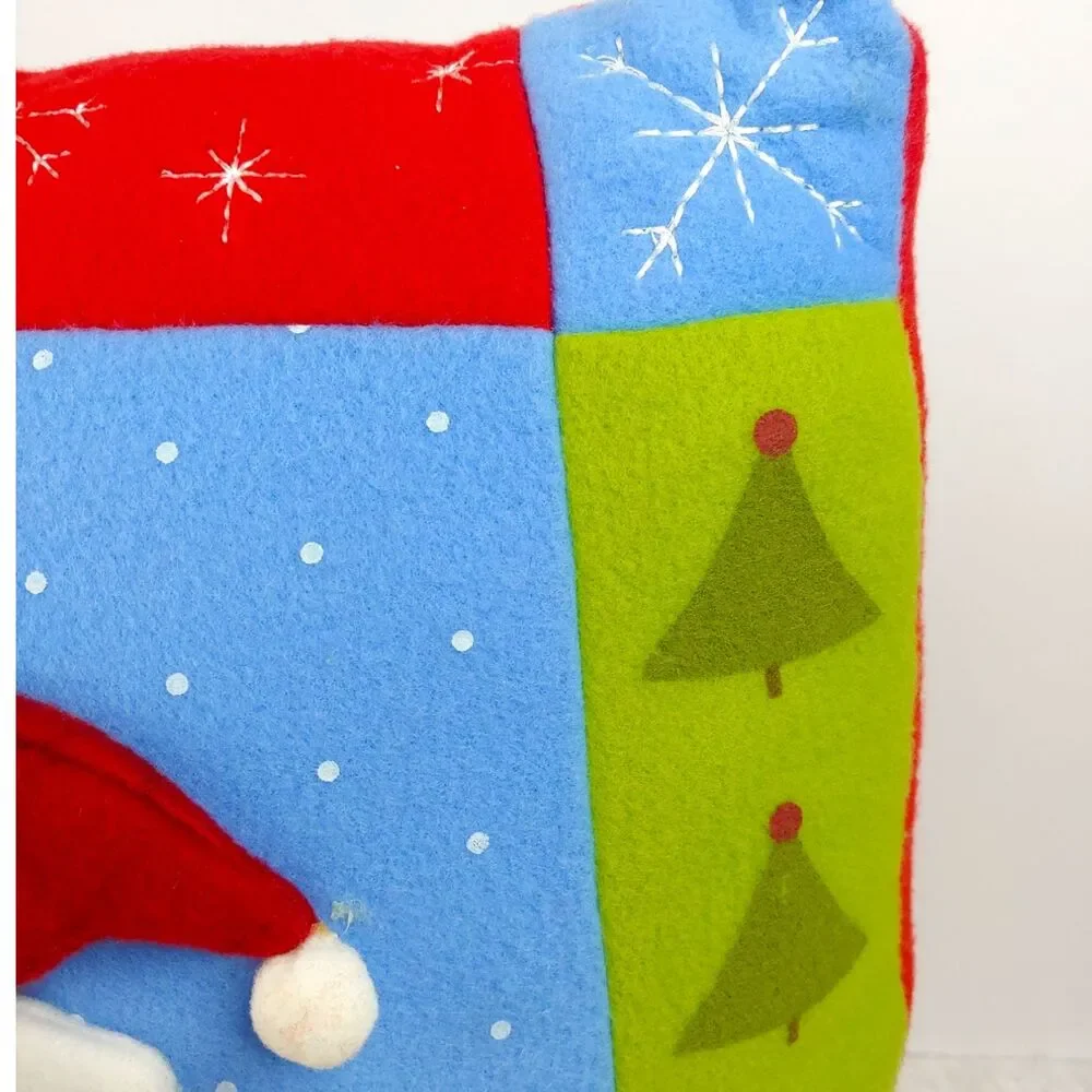 Vintage 3D Puffy Pillow Santa Snowman Penguin Holiday Decor